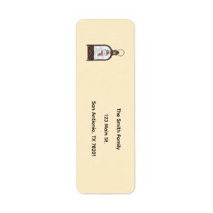 Snowman in a Vintage Lantern Return Address Label
