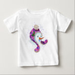 Snowman In Beanie Hat Funny Baby T-Shirt<br><div class="desc">Baby T-shirts or Baby Bodysuits with Happy Snowman In Purple Pink Beanie Winter Hat Funny Christmas Painting Collection - Choose / Add Your Unique Text / Name / Colour - Make Your Special Gift - Resize and move or remove / add elements - image / text with customisation tool. Painting...</div>