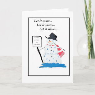 Snowman in Florida Holiday Card