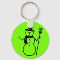 snowman in fluorescent green