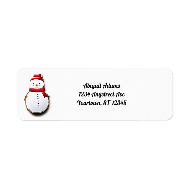 Snowman in Red Cutout Return Address Label (Front)