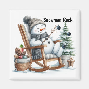 Snowman in Rocking Chair Magnet