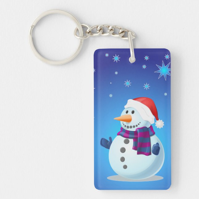 SNOWMAN IN SNOW Acrylic Keychain (Front)