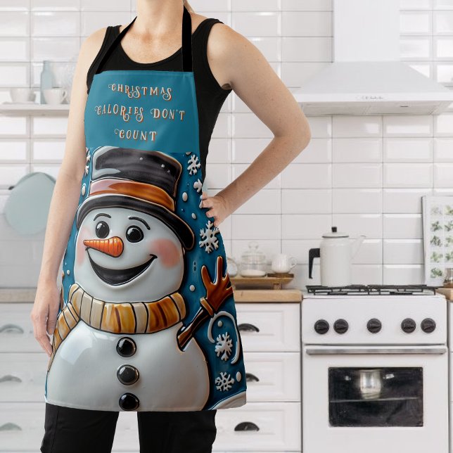 Snowman in Snow Christmas Apron (Creator Uploaded)