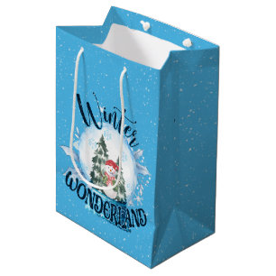 Snowman in Snow Globe Medium Gift Bag