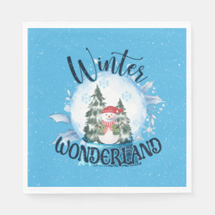 Snowman in Snow Globe  Napkin