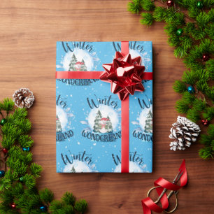 Snowman in Snow Globe Wrapping Paper