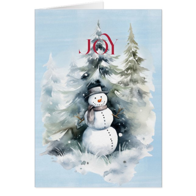 Snowman In the Forest with Red JOY (Front)