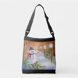 Snowman in the Park Christmas Crossbody Bag