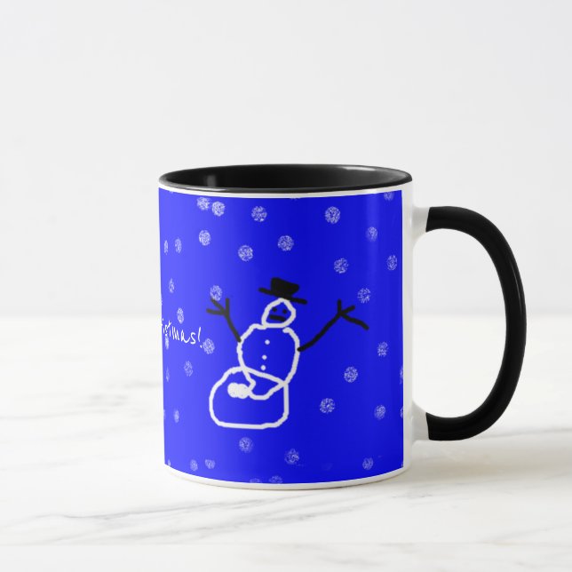 Snowman in the Snow Art by Kids Holiday Christmas  Mug (Right)