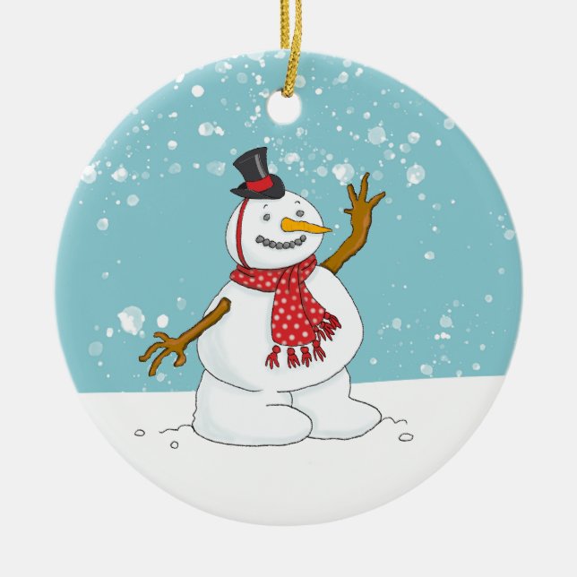 Snowman in the Snow Ornament (Front)