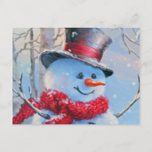 Snowman in the Woods Postcard