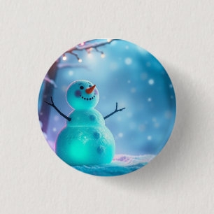 Snowman in Winter Wonderland 3 Cm Round Badge