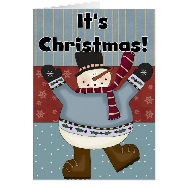 Snowman It's Christmas Greeting Cards (Front)