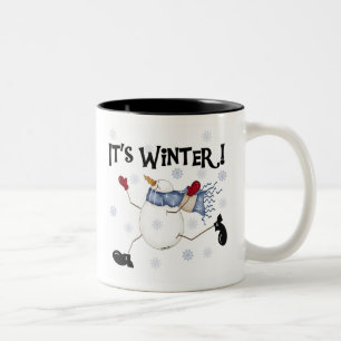Snowman It's Winter Two-Tone Coffee Mug