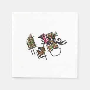 Snowman joy friends  napkin