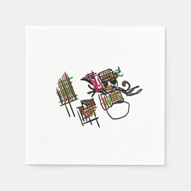 Snowman joy friends  napkin (Front)