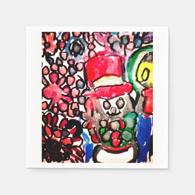 Snowman  joy napkin (Front)