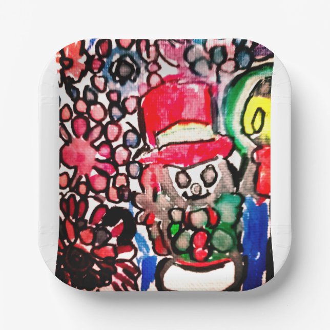 Snowman  joy paper plate (Front)