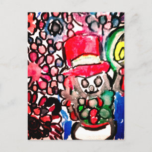 Snowman joy postcard
