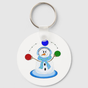 Snowman Juggling Balls Key Ring