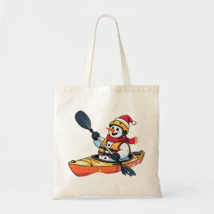 Snowman Kayaker Christmas 2026 Holiday Water Sport Tote Bag