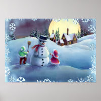 SNOWMAN & KIDS by SHARON SHARPE