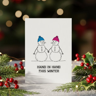 Snowman Kiss Christmas Card – Cute Holiday Love