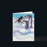 Snowman Kitty Cat by BiHrLe Card<br><div class="desc">Created using one of my Original Paintings from my Meet the Flurries Series.</div>