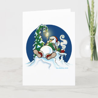 Snowman knitting thank you card