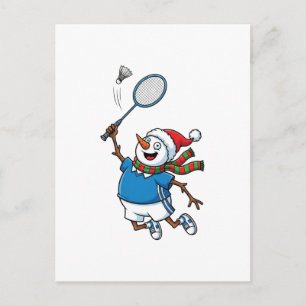 Snowman Lacrosse Christmas 2026 Holiday Sports Postcard