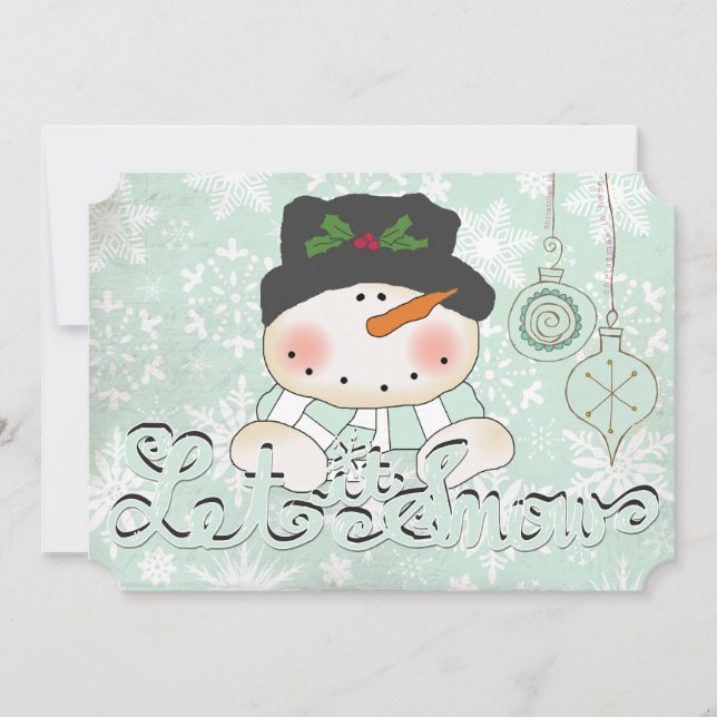 Snowman Let it Snow Christmas Holiday Card (Front)