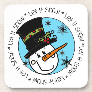 Snowman Let It Snow Coaster