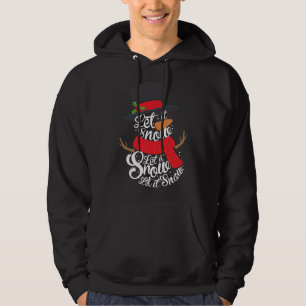 Snowman Let it Snow Cute Christmas Winter Holiday Hoodie