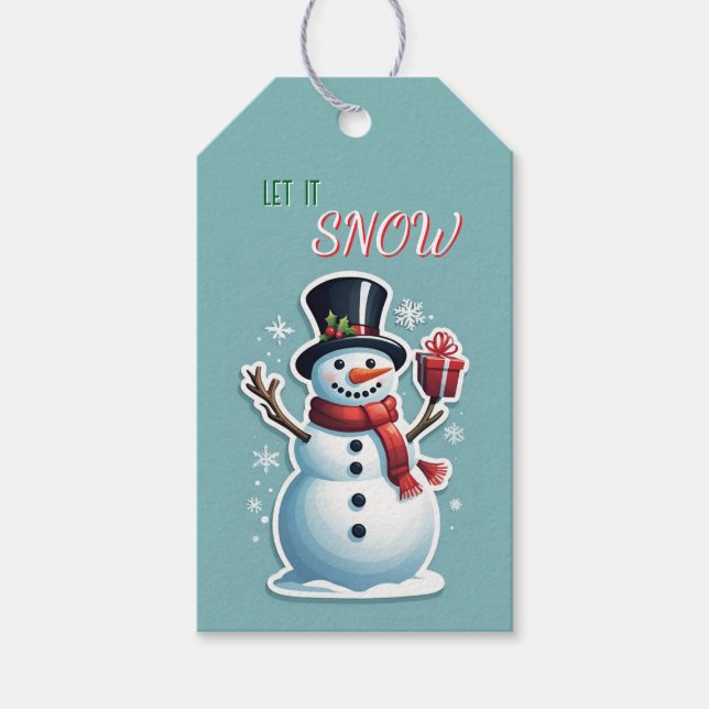Snowman Let It Snow Gift Tags (Front)