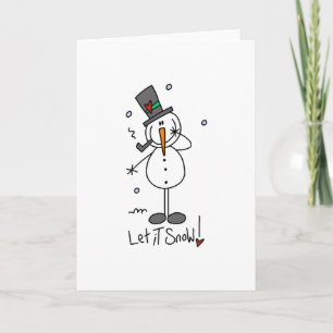 Snowman Let it Snow Holiday Card