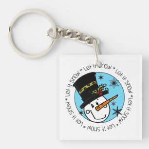 Snowman Let It Snow Key Ring