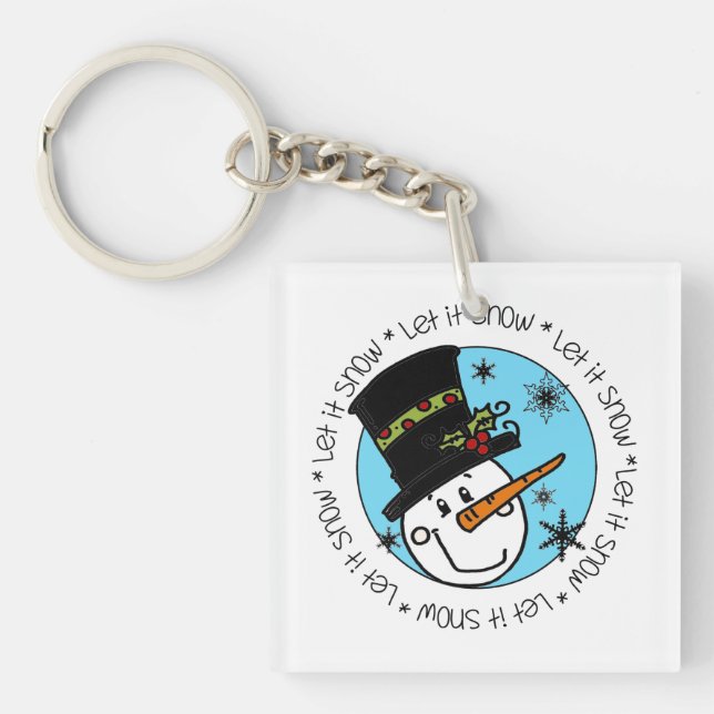 Snowman Let It Snow Key Ring (Front)
