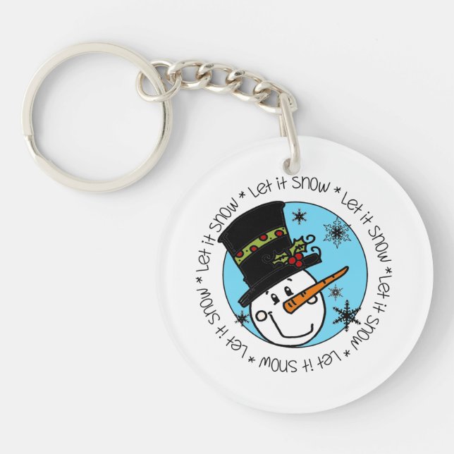 Snowman Let It Snow Key Ring (Front)