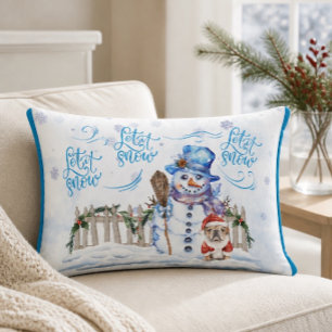 Snowman Let it Snow Lumbar Cushion