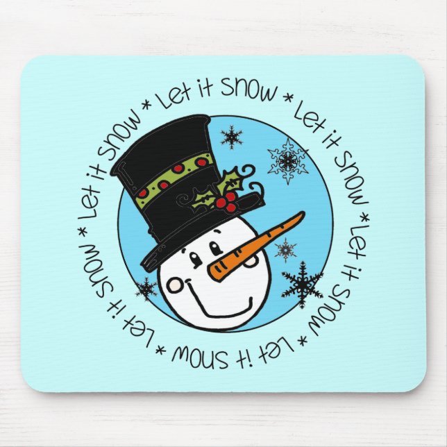 Snowman Let It Snow Mouse Pad (Front)