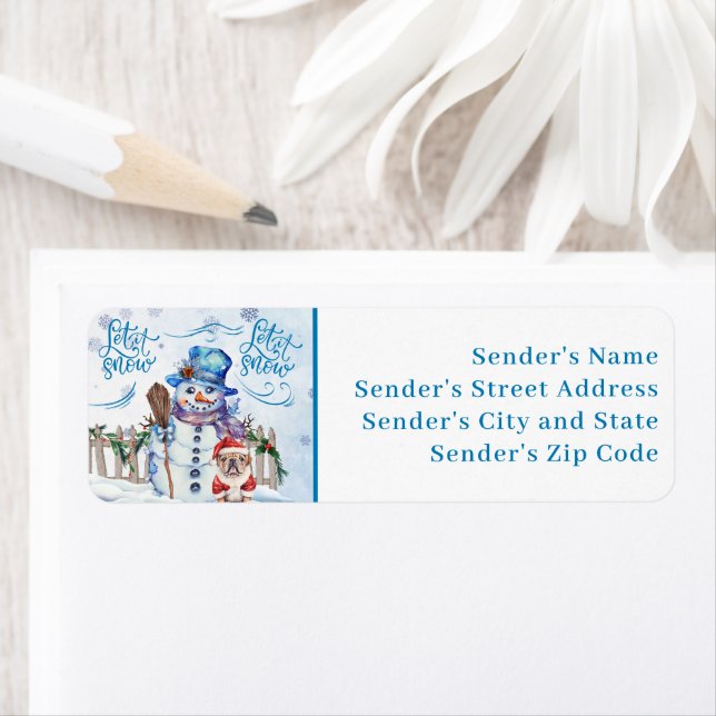Snowman | Let it Snow Return Address Label (Insitu)