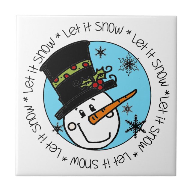 Snowman Let It Snow Tile (Front)