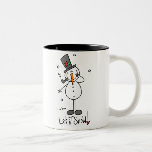 Snowman Let it Snow Two-Tone Coffee Mug