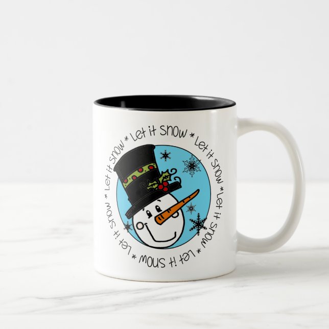Snowman Let It Snow Two-Tone Coffee Mug (Right)