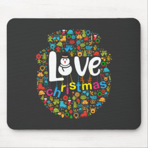 Snowman Love Christmas Decorations Mouse Pad