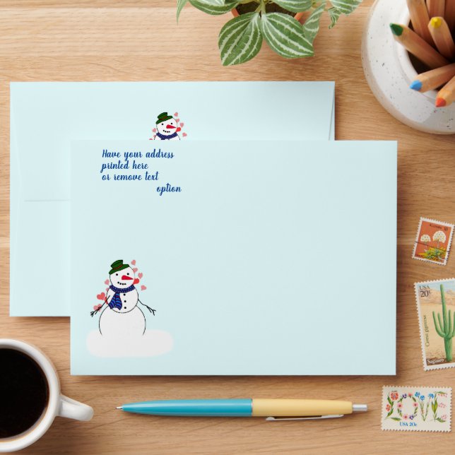 Snowman Love Christmas Envelope (Desk)
