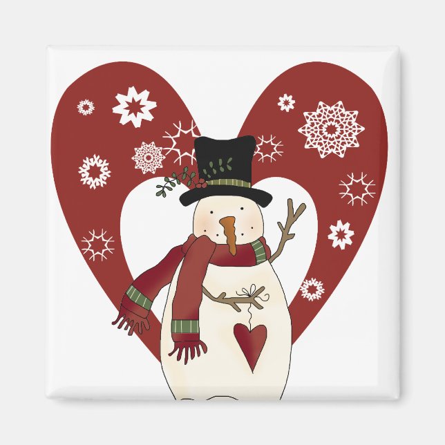 Snowman Loves Snow T-shirts and Gifts Magnet (Front)