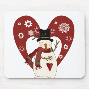 Snowman Loves Snow T-shirts and Gifts Mouse Pad