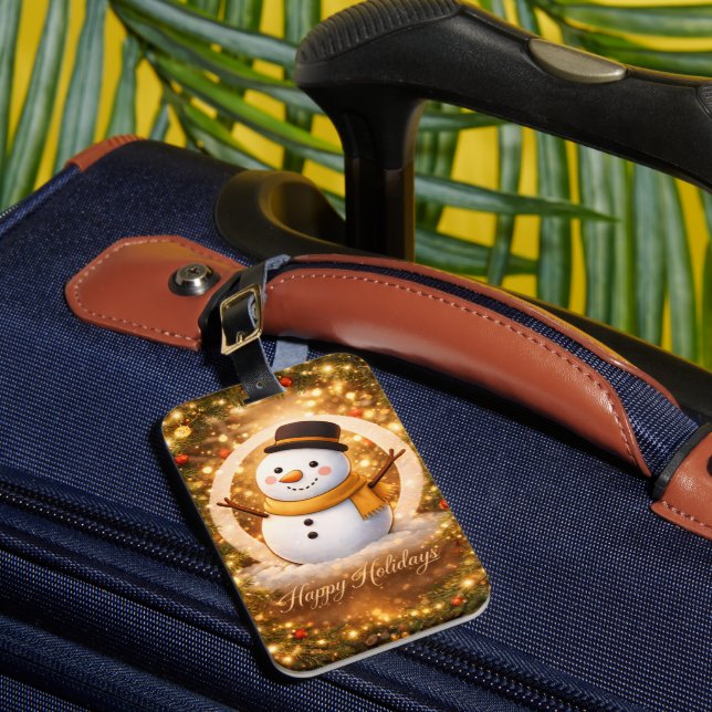 Snowman Luggage Tag (Front Insitu 1)